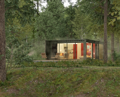 LODGE CONTAINER inside a forest - © ALL InCube