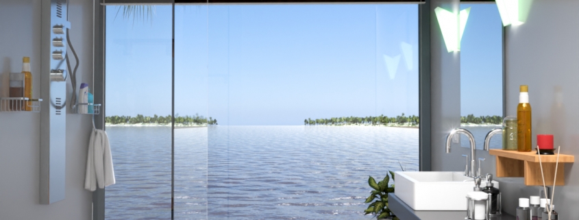 LODGE CONTAINER Bathroom with transparent glass V3 - © ALL InCube